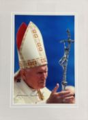 John Paul II (1920 2005) Pope of the Catholic Church 1978 2005. An excellent colour signed 8 x 11. 5