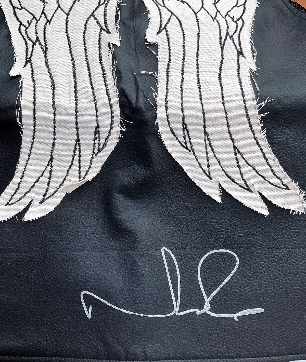 The Walking Dead, Norman Reedus signed leather replica waistcoat from the show, new with tags. - Image 2 of 3