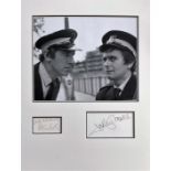 Peter Cook and Dudley Moore 16x12 overall matted signature piece includes two signed album pages and