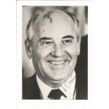 Mikhail Gorbachev signed 7x5 black and white photo. Mikhail Sergeyevich Gorbachev[f] (born 2 March
