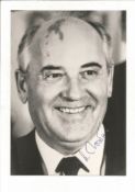 Mikhail Gorbachev signed 7x5 black and white photo. Mikhail Sergeyevich Gorbachev[f] (born 2 March