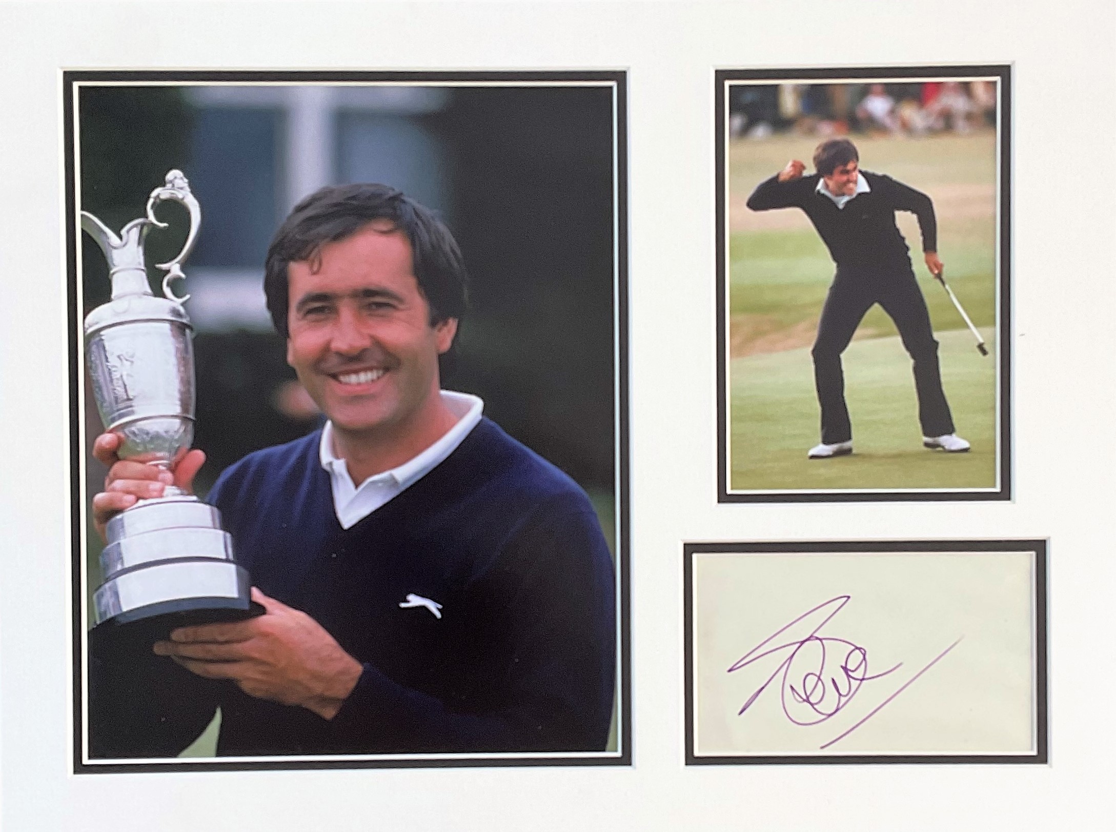Seve Ballesteros 16x12 overall matted signature piece includes signed album page and two colour