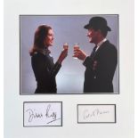 Diana Rigg and Patrick Macnee 14x13 overall Avengers matted signature piece includes two mounted