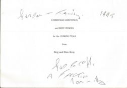 Reg and Ron Kray signed Christmas card dated 1993. Ronald Ronnie Kray (24 October 1933 - 17 March