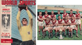 Football Autographed Burnley 1960, An Edition Of World Sports Magazine, Issued In November 1960,