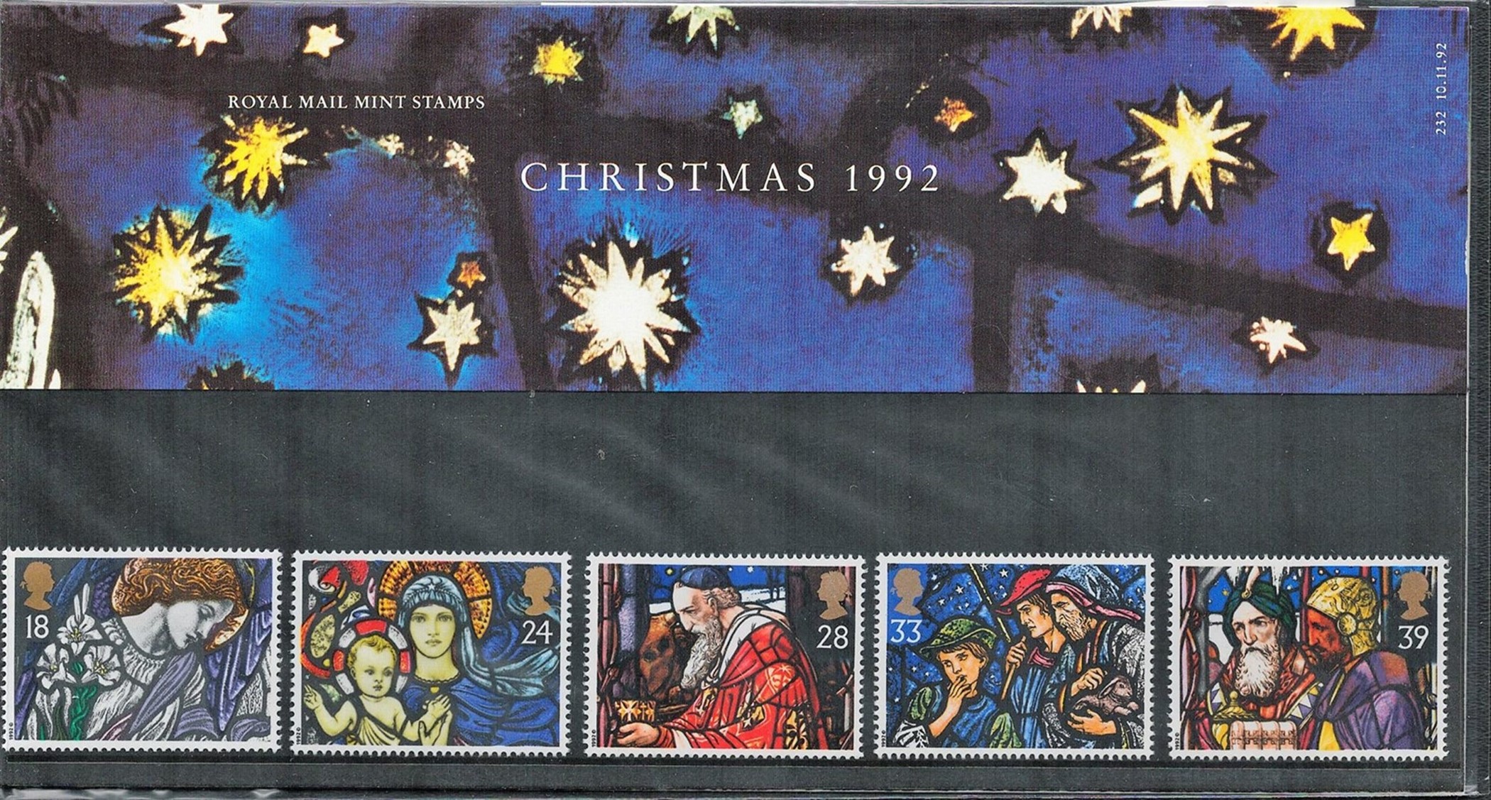 GB Mint Stamps Presentation Pack no 232 Christmas 1992. Good condition. We combine postage on