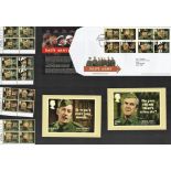Dads Army collection of 4 lots of 4 stamp sheets, an FDC with 8 Offical stamps and 3 post marks