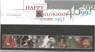 GB Mint Stamps Presentation Pack no 225 Happy and Glorious The 40th Anniversary of the Accession