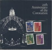 GB Stamps Royal Mail Presentation Pack 25th Anniversary of the Coronation. Good condition. We