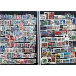 Canada used Stamps on 2 hardback Album pages with 9 rows each side, approx 300 Stamps. Good