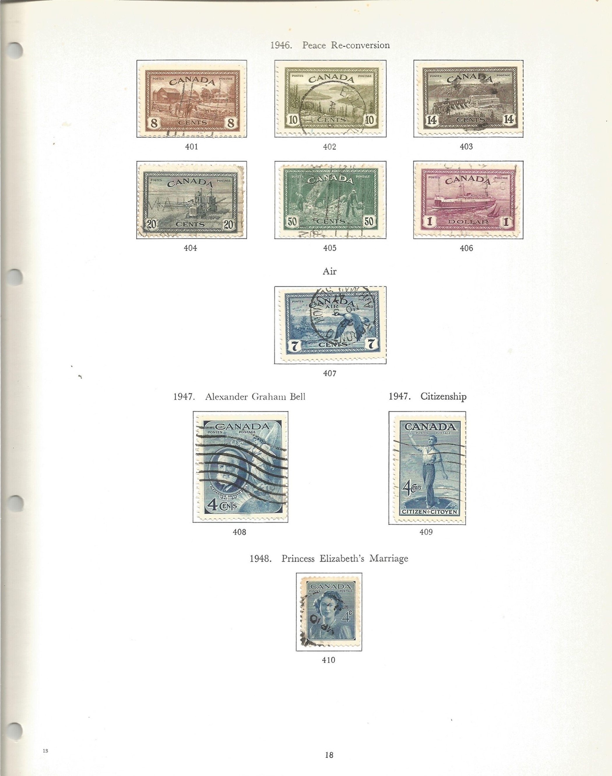 Canada used Stamps, 20 Album Pages with Images Dates Colours and Information about the Stamps or - Image 3 of 3