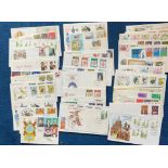 47 FDC with Stamps and Various FDI Postmarks, some duplicates Includes Village Churches 1972,