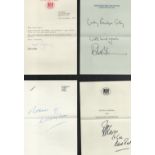 Signature collection featuring compliments slips and ALS signed by Lt Gen David House, Len Murray,
