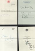 Signature collection featuring compliments slips and ALS signed by Lt Gen David House, Len Murray,