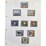 GB Stamps used on 26 Album pages, with over 230 Stamps, Includes Ulster Paintings 1971, European