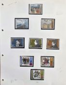 GB Stamps used on 26 Album pages, with over 230 Stamps, Includes Ulster Paintings 1971, European