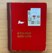 United States of America used Stamp Album with 14 hardback pages and 7 rows on each side, 10 pages