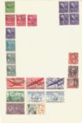 Greece, Italy, Monaco, USA and Mexico stamps on 10 pages. Good condition. We combine postage on