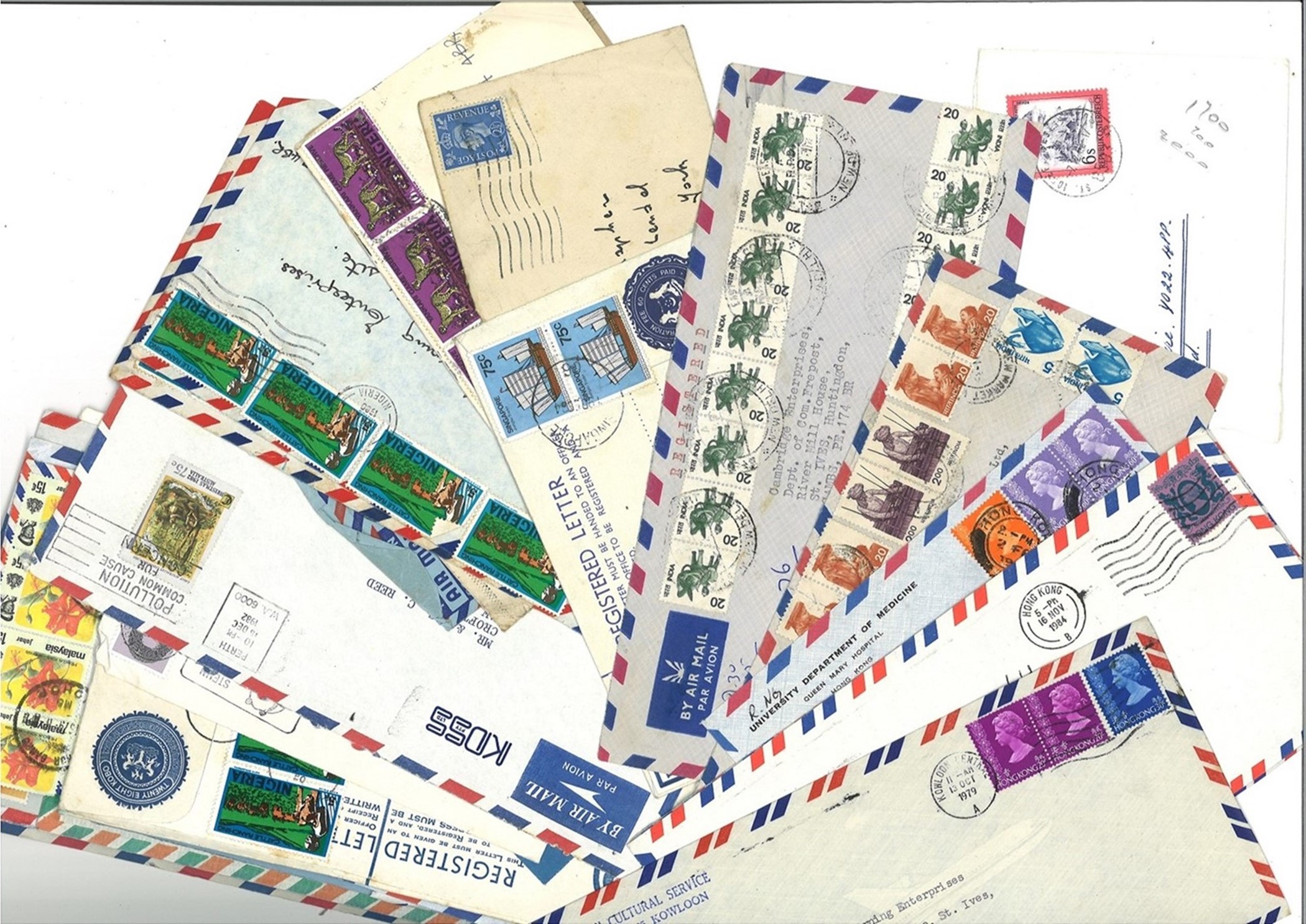 Collection of approx 200 Used Air Mail Envelopes. Good condition. We combine postage on multiple