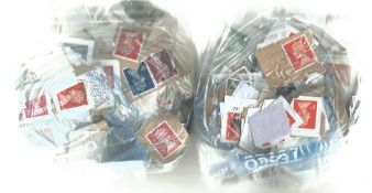 GB used Stamps; Two freezer bags full of mostly GB Stamps contains an estimated 1500 2000 GB Stamps.