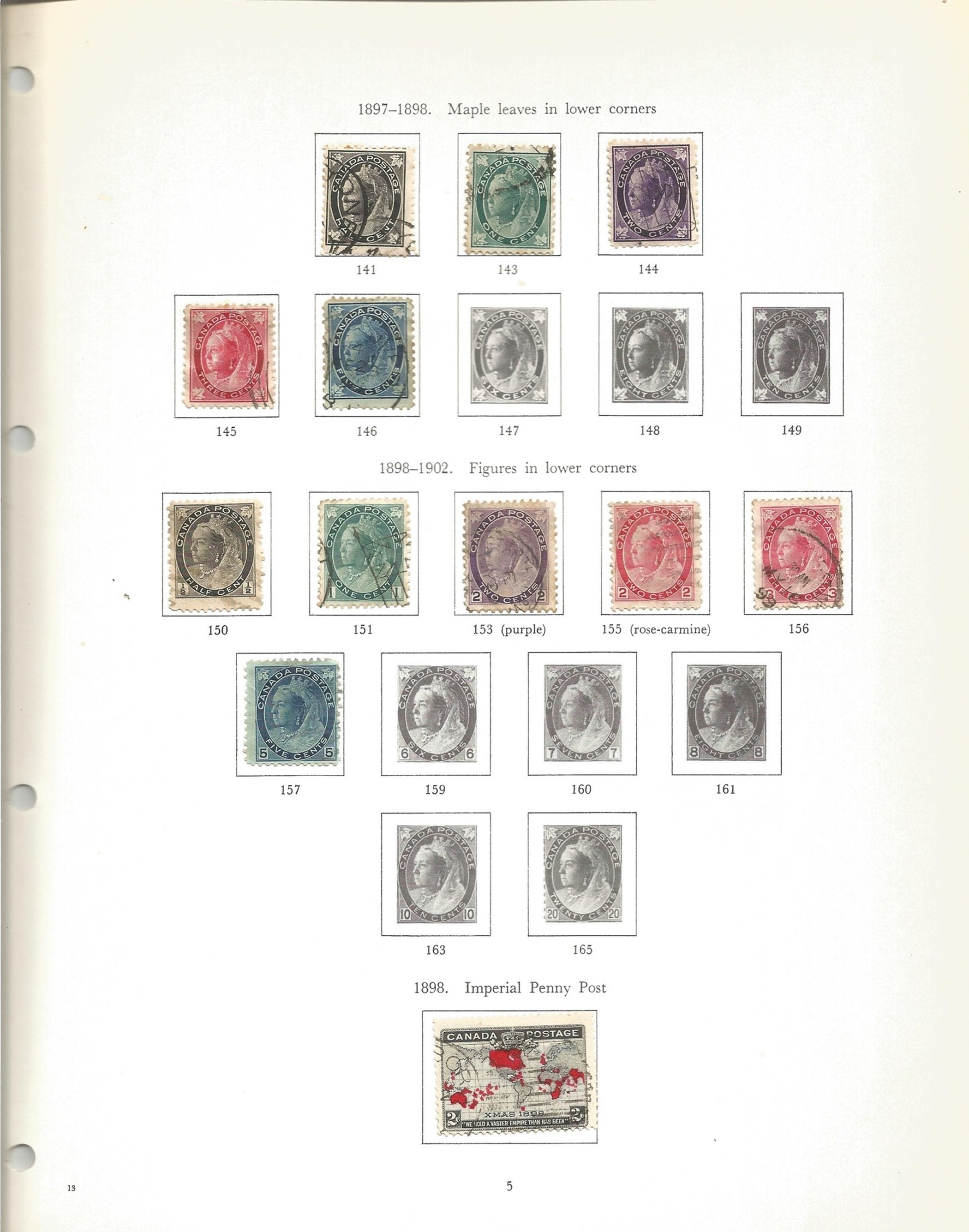 Canada used Stamps, 20 Album Pages with Images Dates Colours and Information about the Stamps or