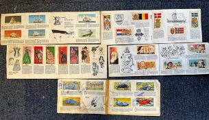 5 x Brooke Bond Picture Card Books Complete, Including British Costume, Flags & Emblems of the