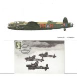 22 RAF Aircraft Postcards plus A Flown & Signed Limited Edition Lancaster B. I Postcard 1991 with