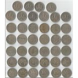 40 x Shilling / 5p Including 6 x 1945 Scottish Shilling (Lion Seated) 1947, 1949, 1951, 6 x 1942