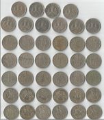40 x Shilling / 5p Including 6 x 1945 Scottish Shilling (Lion Seated) 1947, 1949, 1951, 6 x 1942