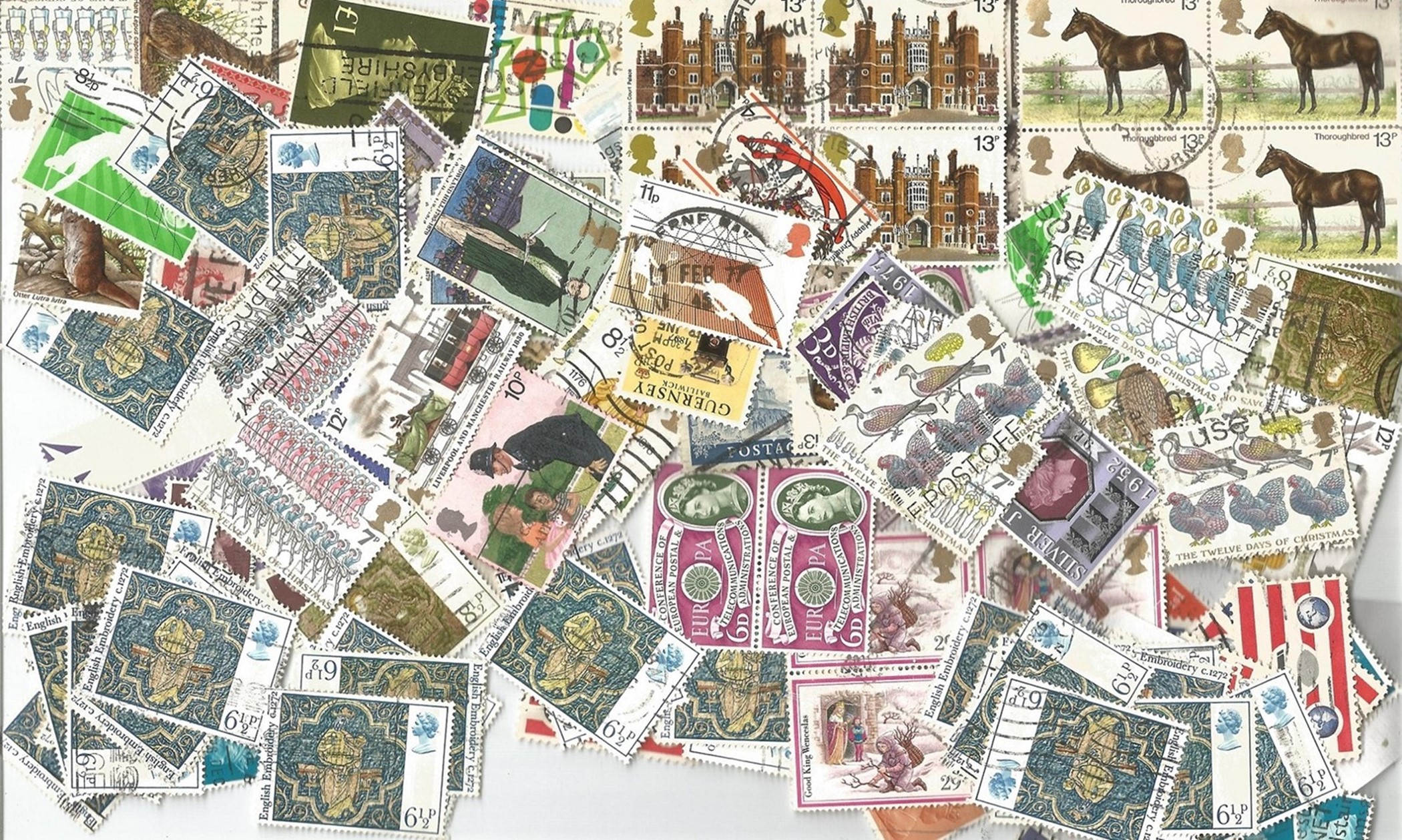 GB & Worldwide Stamps used & unused a good mix of used mint and even a tab set in small bag, 2 x - Image 2 of 3