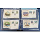 33 Limited Edition Benham Silk FDC with Stamps and Various FDI Postmarks in a Lloyds Shipping
