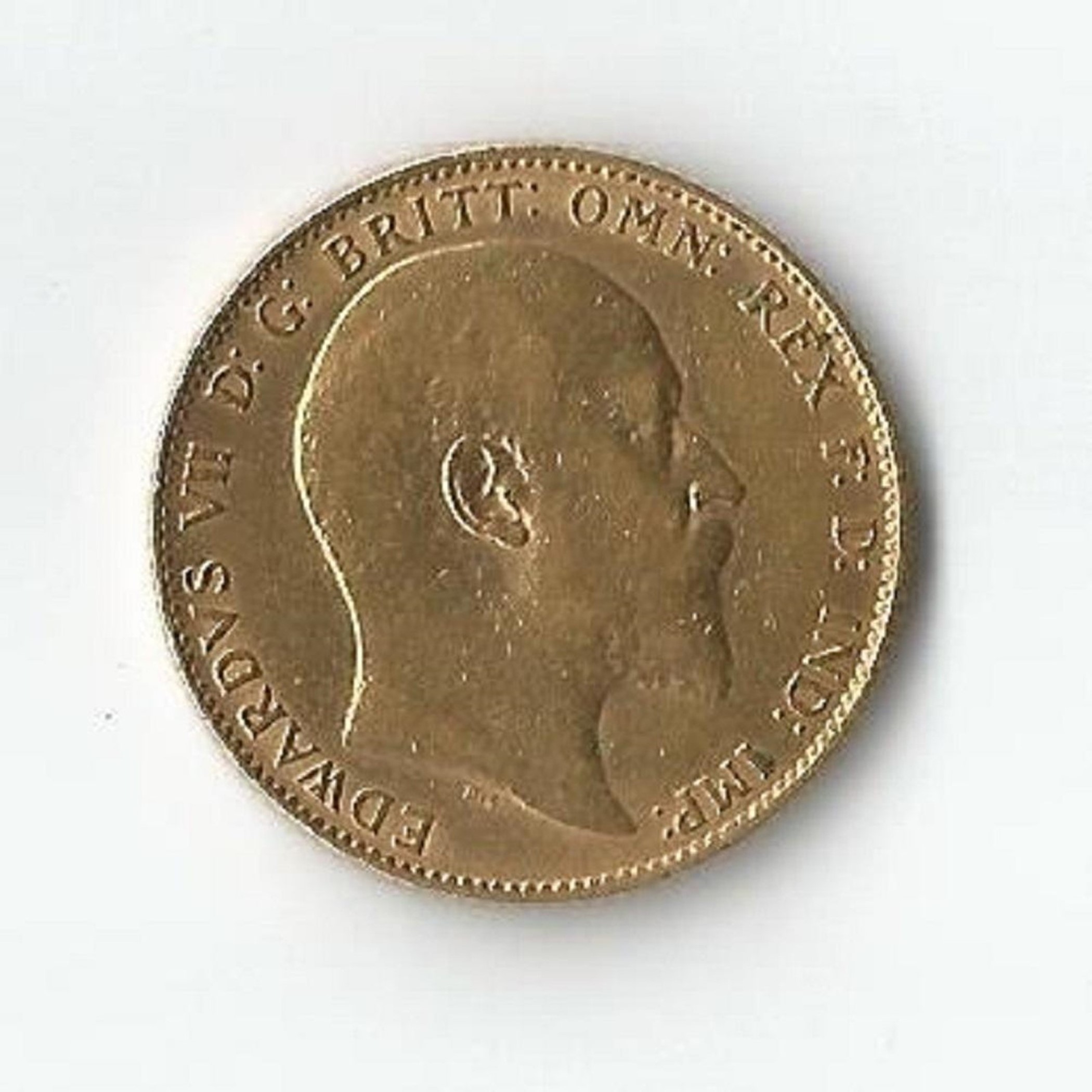 Gold Half Sovereign, King Edward VII 1910, Bare Head & George and the Dragon. Good condition. We - Image 2 of 2