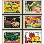 Classic Carry On and Hammer Films first day of issue PHQ complete collection, featuring 6 PHQ