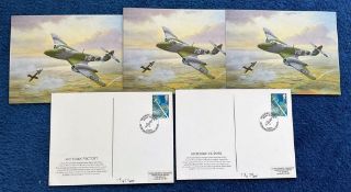 Dealers Lot 19 Squadron Prints & Royal Air Force Museum Postcards, Multiples 14 with Stamps &
