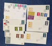 9 High Value Definitive FDC with Stamps and Various FDI Postmarks, Including First Day Cover