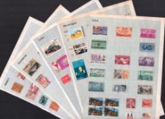 Stamp Collection, a used loose stamp sheet collection consisting of. of 17 sheets, approx 144 stamps