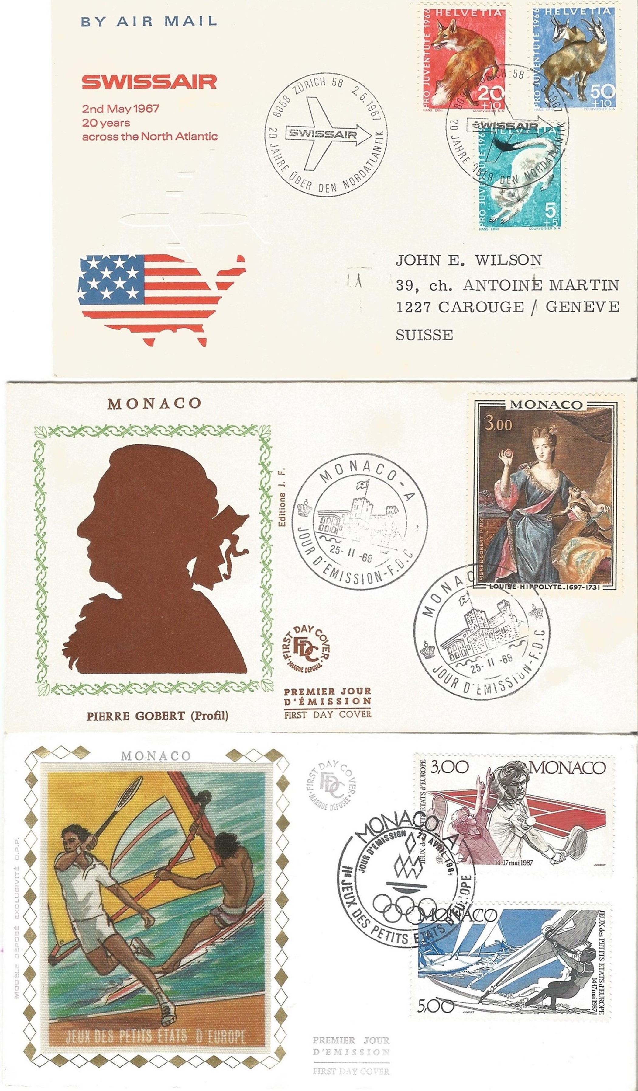 A Selection of FDC and Commemorative Covers from Switzerland & Monaco, 8 Items. Good condition. We - Image 2 of 3