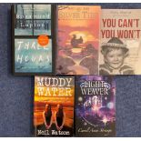 5 Signed Books 3 Paperback and 2 Hardback Books, Three Hours, Silver Tide, Light Weaver, Muddy