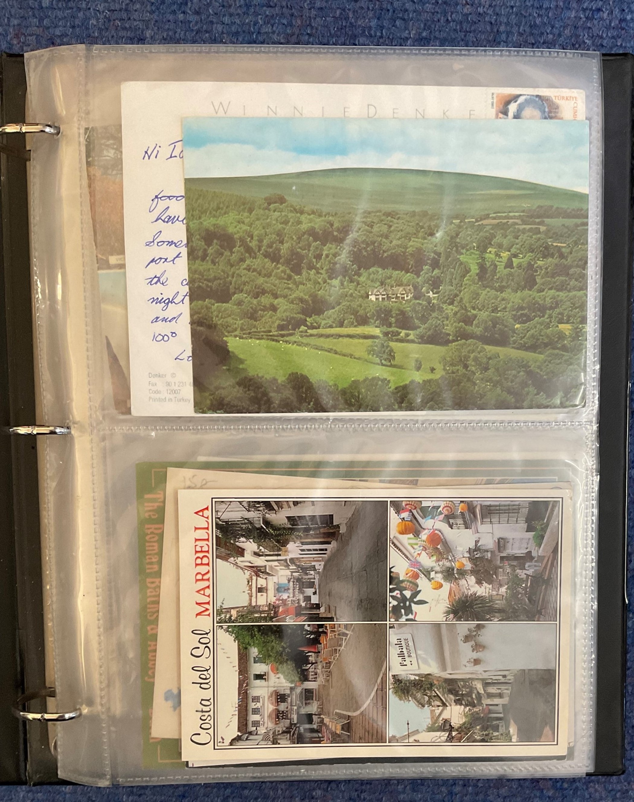 Collectors Range Album with 26 Leaves containing approx 100 varied Postcards. Good condition. We