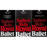 Sadler's Wells Royal Ballet collection of programmes. A set of three programmes in mint condition,