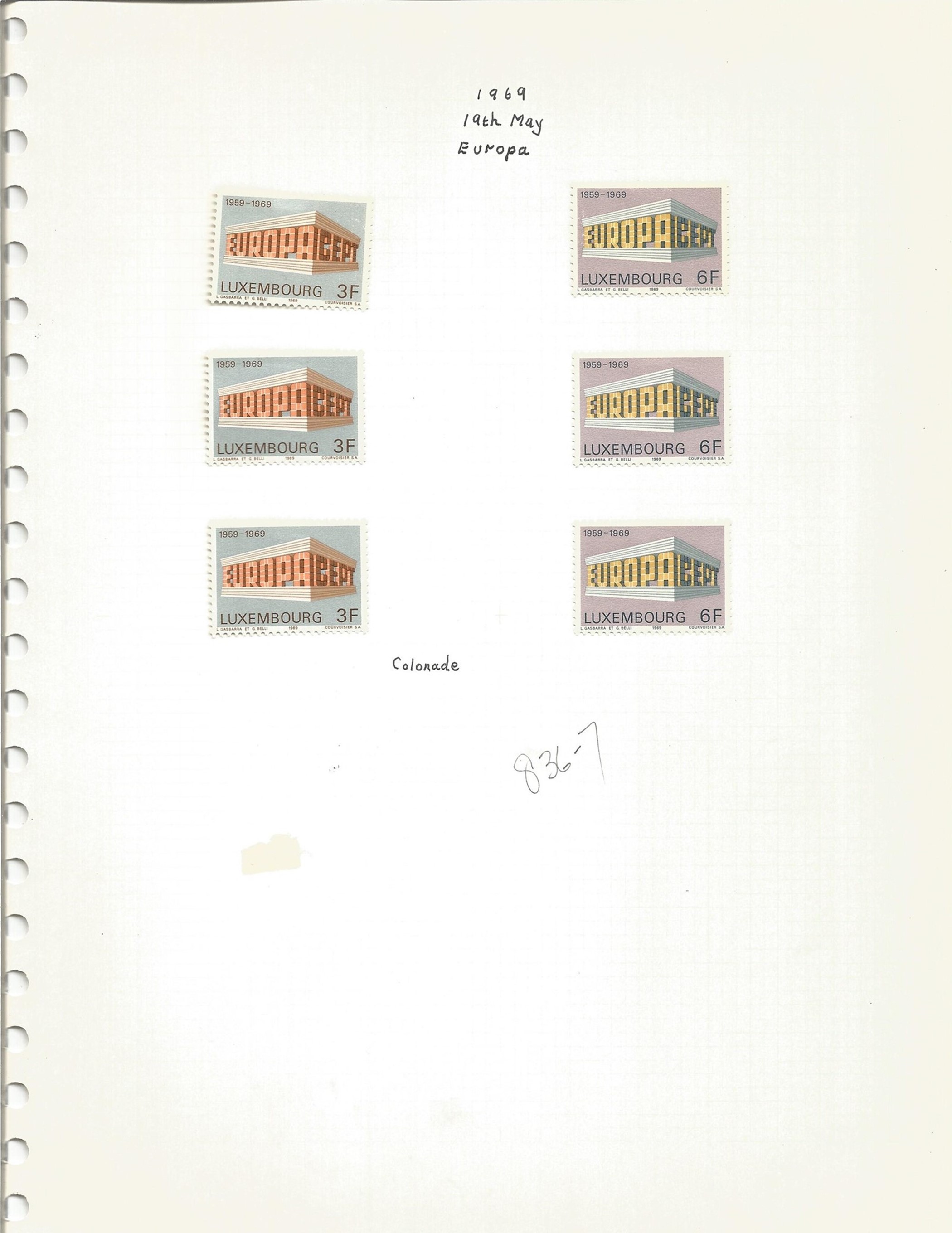 Luxembourg Stamps Mint in an Album, with Stamps from 1969 to 2000 Including Europa 3 x 3F, 3 x 6F,