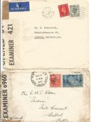 Censored Correspondence 5 envelopes with Various Censor marks and Stamps, Including Passed by Censor