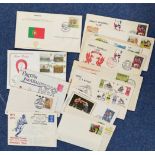 13 Sports FDC with Stamps & FDI Postmarks, Includes British Football Special Handstamp 1972,