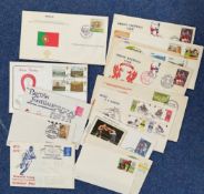 13 Sports FDC with Stamps & FDI Postmarks, Includes British Football Special Handstamp 1972,