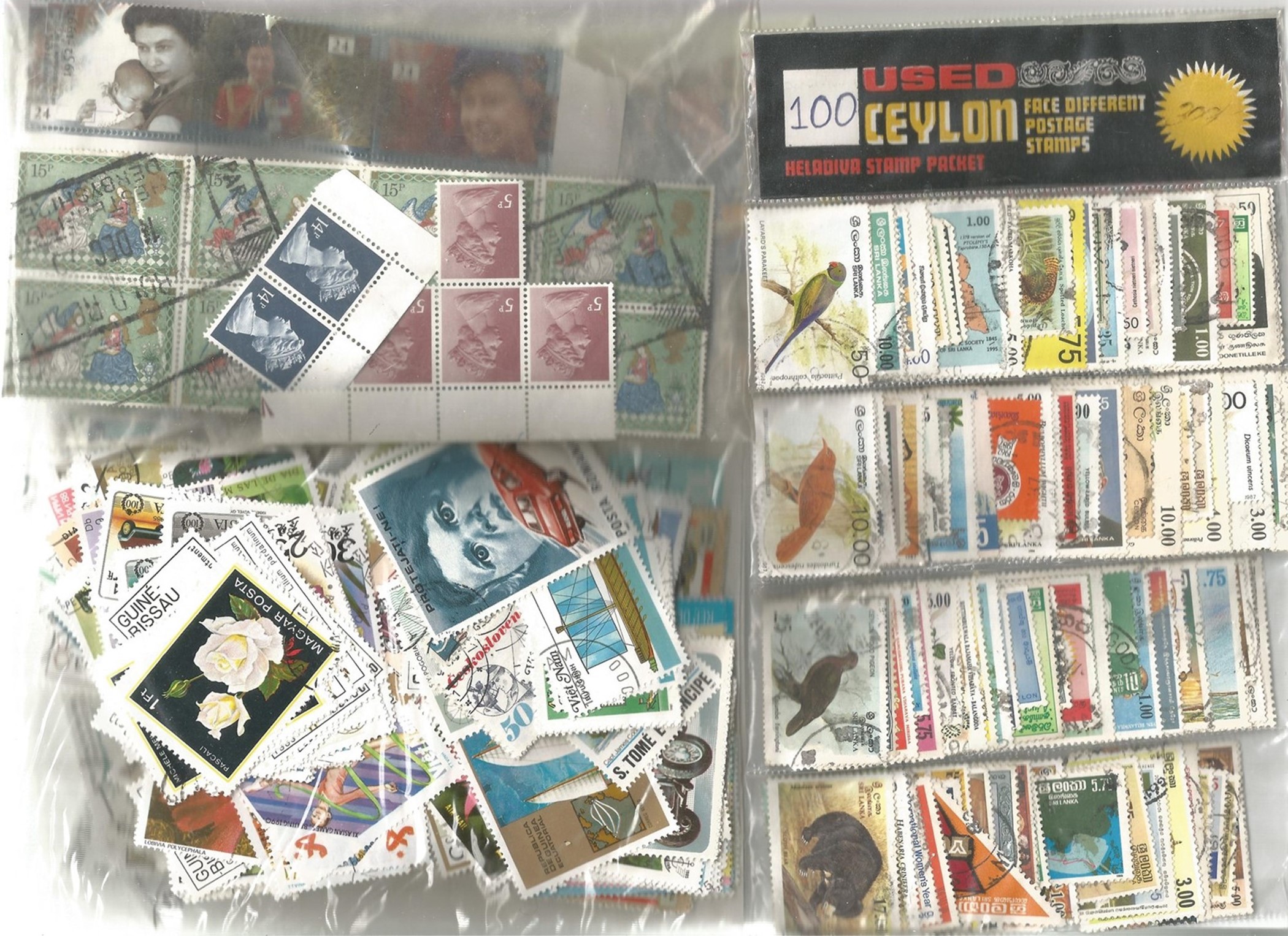 GB & Worldwide Stamps used & unused a good mix of used mint and even a tab set in small bag, 2 x