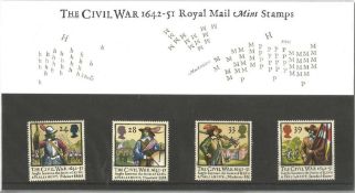 GB Mint Stamps Presentation Pack no 228 The Civil War 1642 51 1992. Good condition. We combine