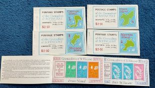 Mint Stamps 6 Books of Postage Stamps of the Grenadines of St Vincent, Includes Mustique Island,