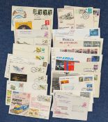 30 Worldwide FDC with Stamps and Various FDI Postmarks, some duplicates, Includes 20th Anniversary