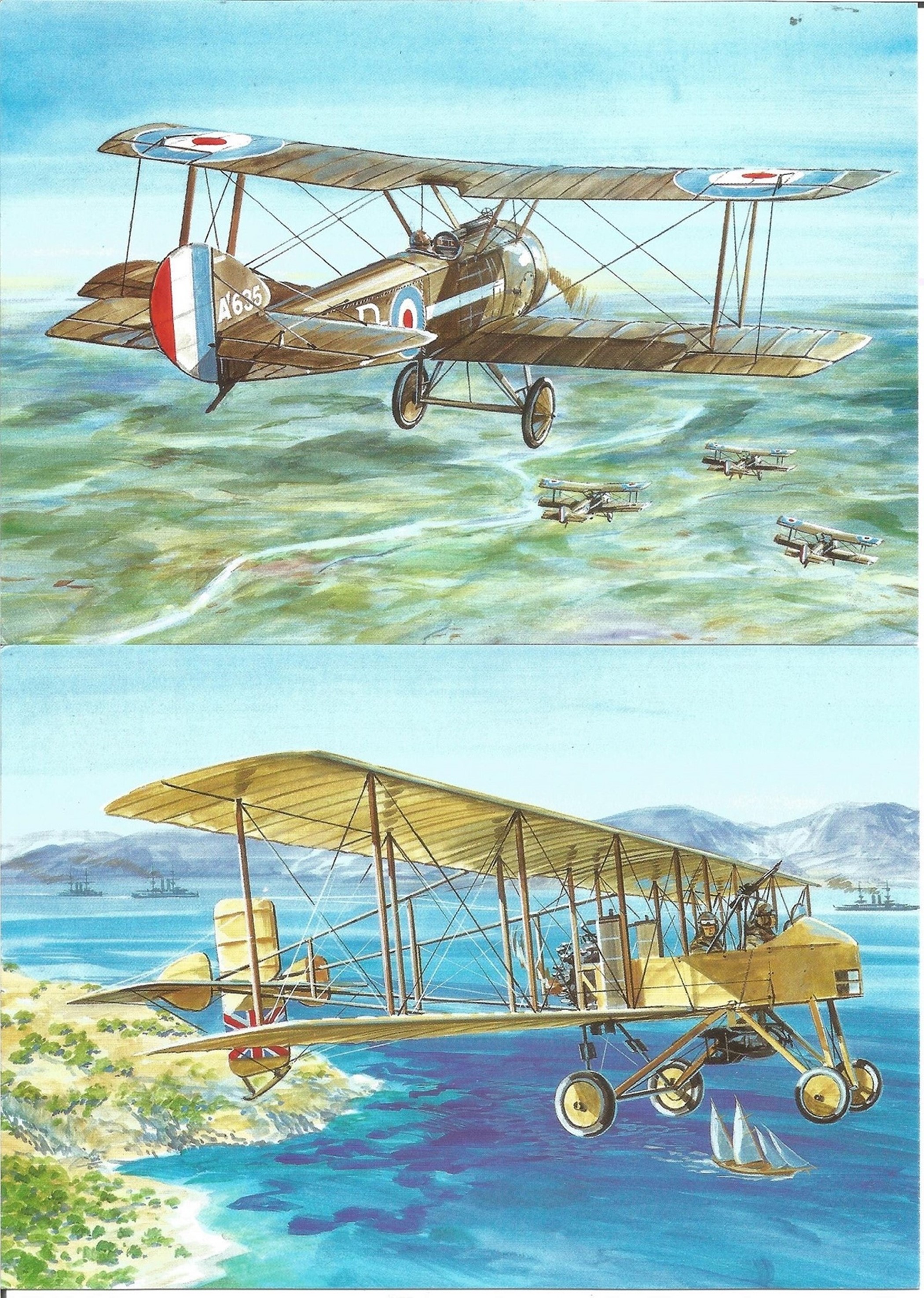 Collection of 6 Postcards Featuring Aeroplanes of the Great War, Biplanes Include Lloyd C1, - Image 3 of 3