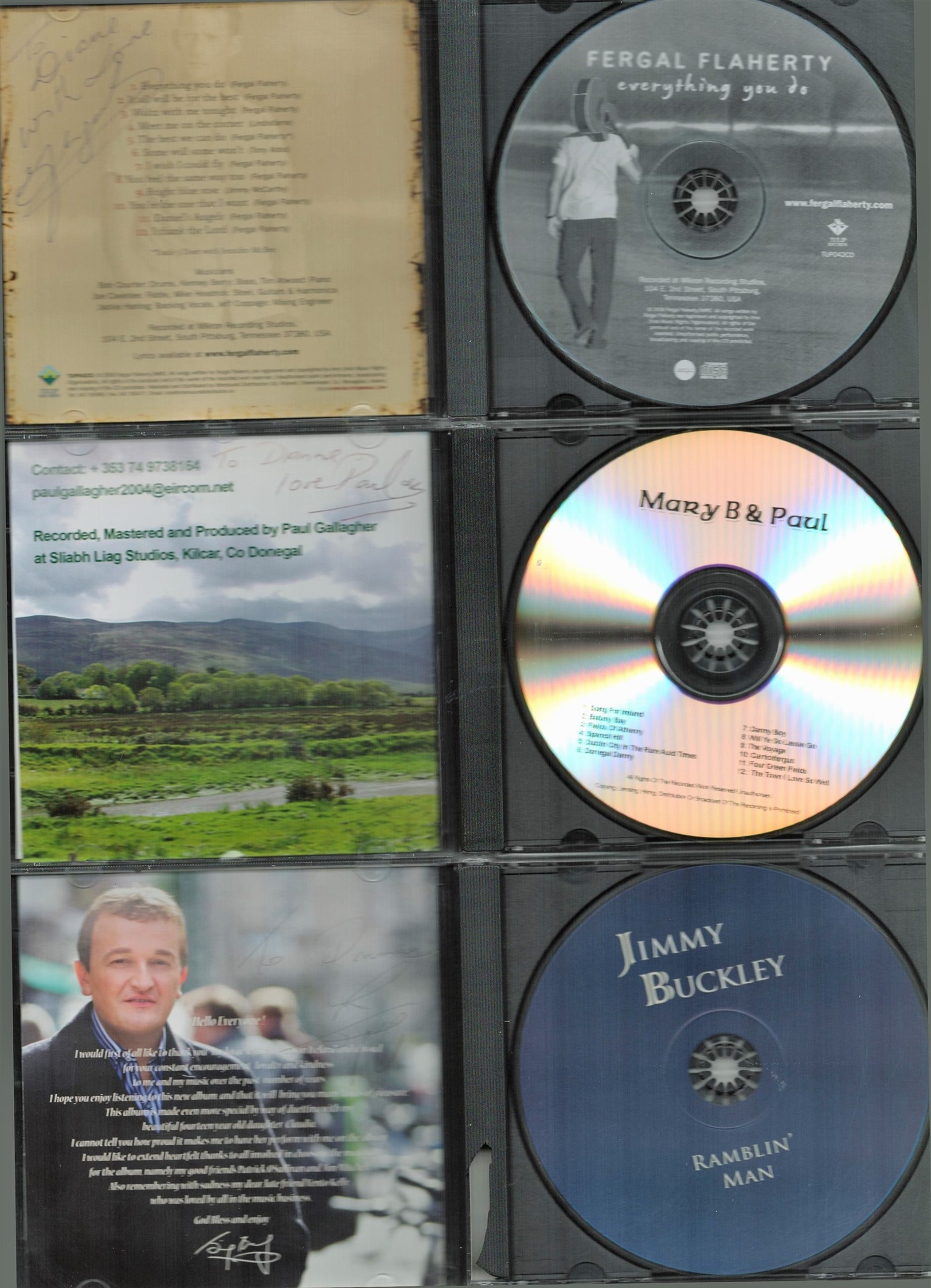 5 Signed CDs, Jimmy Buckley, Sean O'Farrel, Seamus McGee, Fergal Flaherty, Mary B & Paul. Good - Image 2 of 3